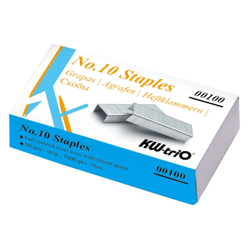 

Упаковка скоб для степлера KW-Trio 0100, N10, 1000шт, картонная коробка 20 шт./кор., 0100