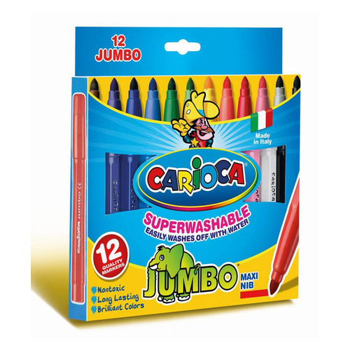 

Упаковка фломастеров Carioca Jumbo, 12 цв., коробка с европодвесом [40569] 12 шт./кор., Jumbo