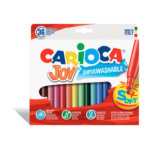 

Упаковка фломастеров Carioca Joy, 36 цв., коробка с европодвесом [40616], Joy