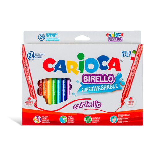 

Упаковка фломастеров Carioca Birello, 24 цв., пакет с европодвесом [41521], Birello