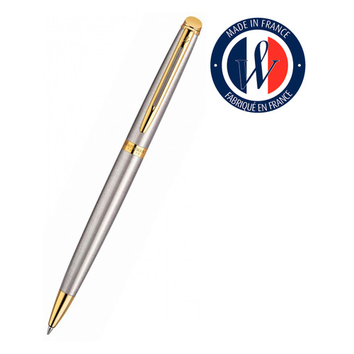 

Ручка шариковая Waterman Hemisphere (S0920370) Steel GT M синие чернила подар.кор.