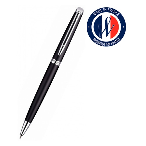 

Ручка шариковая Waterman Hemisphere (S0920870) Matte Black CT M синие чернила подар.кор.