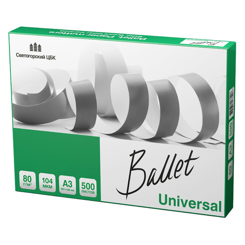 

Бумага SYLVAMO Ballet Universal, A3, 80г/м2, 500л, общего назначения(офисная), белый 5 шт./кор., Ballet Universal