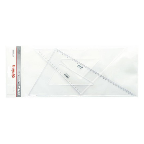 фото Набор rotring s0237870 пластик прозрачный угольник 45гр дл32см/30/60гр дл37см 20 шт./кор.