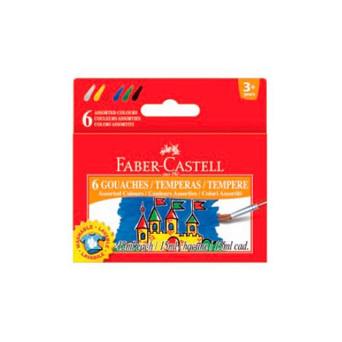 

Гуашь Faber-Castell 161106 6цв. 15мл. картон.кор. 6 шт./кор.