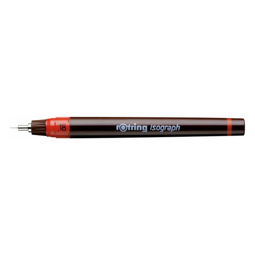 фото Изограф rotring 1903396 0.18мм корпус бордовый пластик съемный пишущий узел/заправка тушь