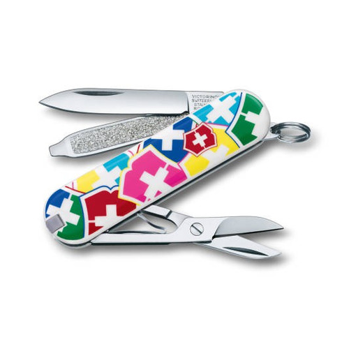 

Складной нож VICTORINOX Classic, 7 функций, 58мм, белый / рисунок, Classic