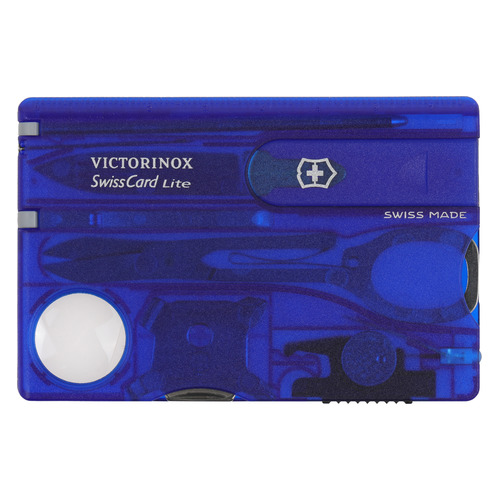

Швейцарская карта Victorinox SwissCard Lite, синий полупрозрачный, коробка подарочная [0.7322.t2], SwissCard Lite