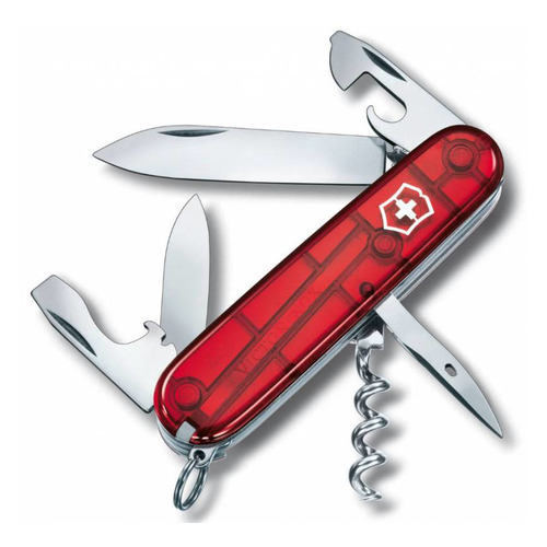 

Складной нож Victorinox Spartan, 12 функций, 91мм, красный полупрозрачный , коробка картонная, Spartan