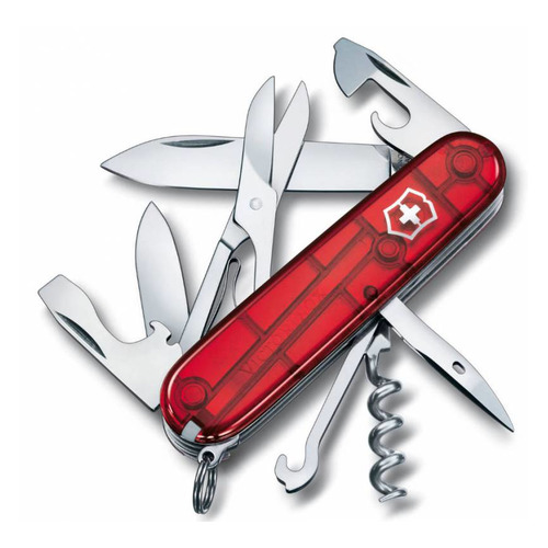 

Складной нож Victorinox Climber, 14 функций, 91мм, красный полупрозрачный, Climber