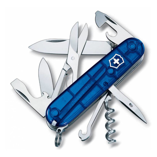 фото Складной нож victorinox climber, 14 функций, 91мм, синий полупрозрачный