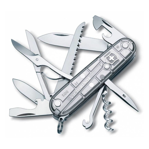 фото Складной нож victorinox huntsman, 15 функций, 91мм, серебристый полупрозрачный