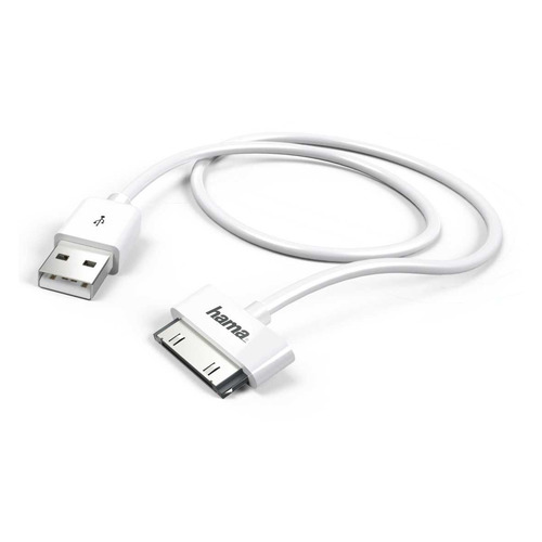 

Кабель HAMA H-115099, 30-pin (Apple) - USB (m), 1м, белый [00115099], H-115099