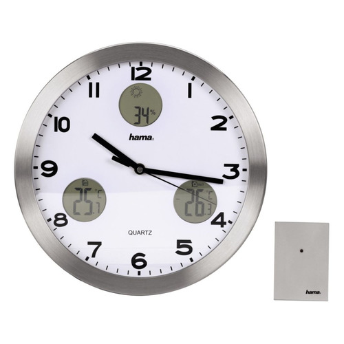 фото Настенные часы hama ag-300 h-113982, аналоговые, серебристый