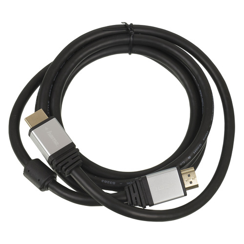 фото Кабель аудио-видео hama h-53760, hdmi (m) - hdmi (m) , ver 2.0, 1.8м, gold ф/фильтр, черный [00053760]