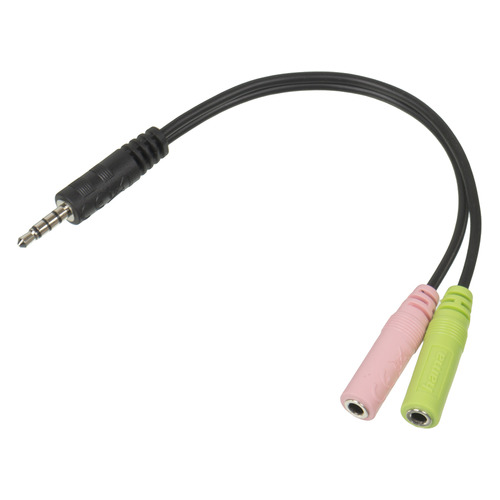 

Адаптер аудио HAMA 2xJack 3.5 (f) - Jack 3.5 (m) , черный [00054573]