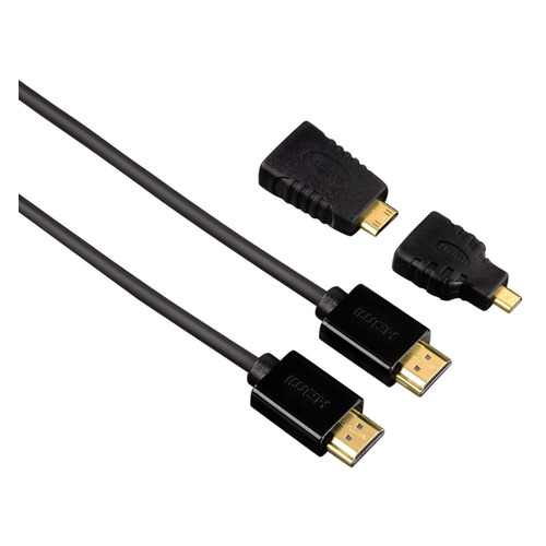 фото Кабель аудио-видео hama h-54561, hdmi (m) - hdmi (m) , ver 1.4, 1.5м, gold черный [00054561]