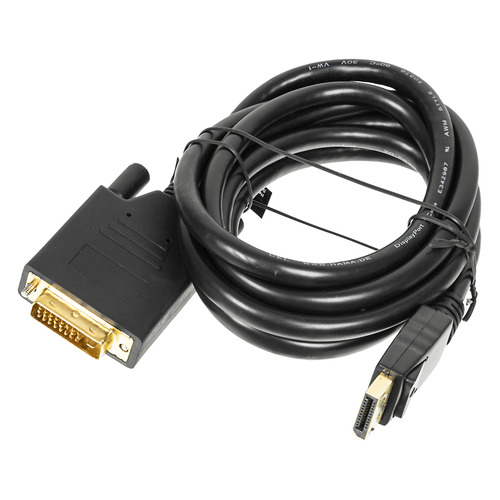 фото Кабель dvi hama h-54593, displayport (m) - dvi-d (m), gold , 1.8м, черный [00054593]