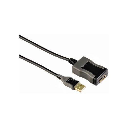 фото Кабель-удлинитель usb2.0 hama active, usb a(m) - usb a(f), gold , 5м [00078482]