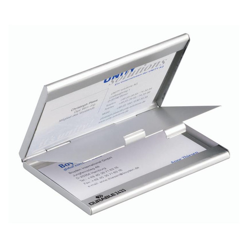 

Визитница Durable Business Card Box Duo карманная, для 20 визиток, серебристый [2433-23], Business Card Box Duo