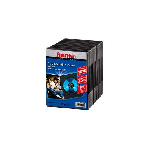 

Коробка HAMA H-51182 Jewel Case, 25шт., черный [00051182], H-51182 Jewel Case