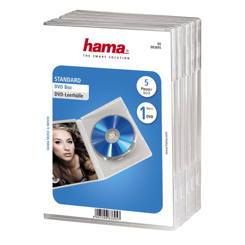 

Коробка HAMA H-83895 Jewel Case, 5шт., прозрачный [00083895], H-83895 Jewel Case