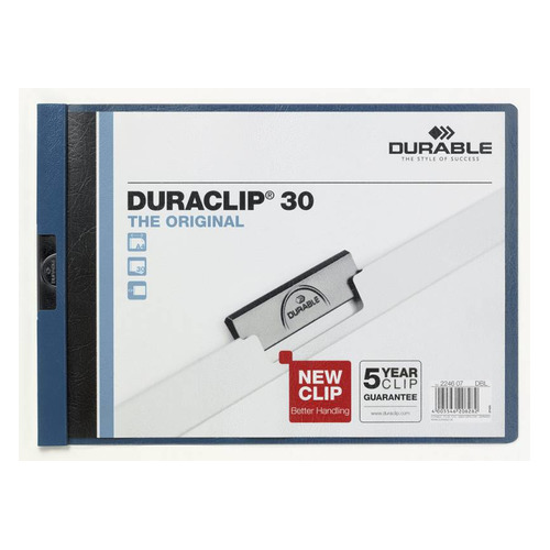 

Упаковка папок с клипом DURABLE Duraclip Original 2246-07, A4, 1-30 лист., темно-синий 25 шт./кор.