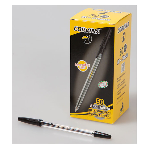 

Ручка шариков. Corvina 51 CLASSIC (40163/01) прозрачный d=1мм черные сменный стержень 50 шт./кор., 51 CLASSIC