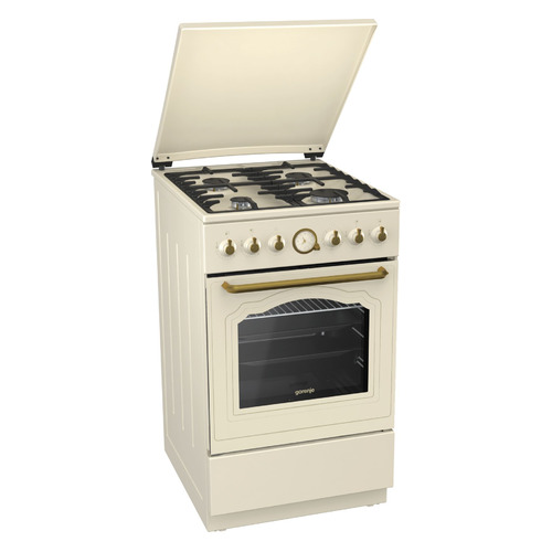 

Газовая плита Gorenje GI52CLI, газовая духовка, металлическая крышка, бежевый, GI52CLI