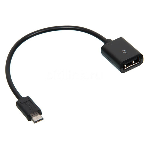 

Переходник DEPPA micro USB B (m), USB A(f), 0.15м, черный [72110]