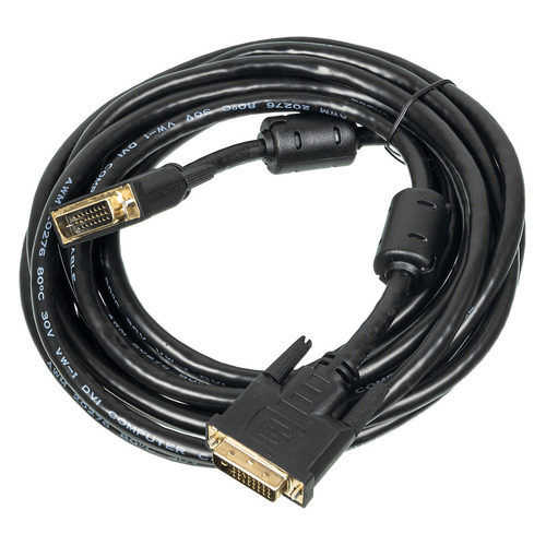 фото Кабель dvi ningbo dvi-d dual link (m) - dvi-d dual link (m), ферритовый фильтр , круглое, 5м, черный