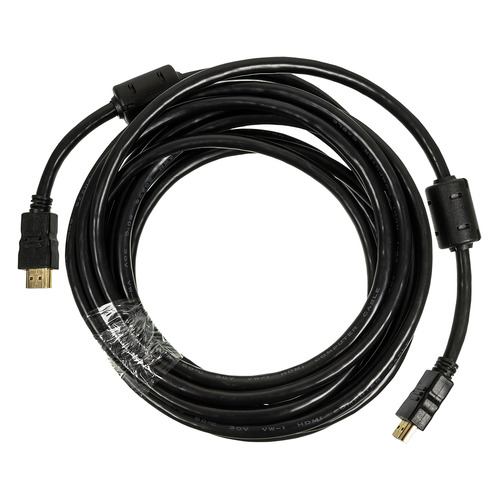 фото Кабель аудио-видео ningbo hdmi-5m-mg, hdmi (m) - hdmi (m) , ver 1.4, 5м, gold ф/фильтр, черный