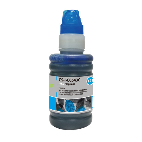 

Чернила Cactus CS-I-CC643C, для HP, 100мл, голубой, CS-I-CC643C