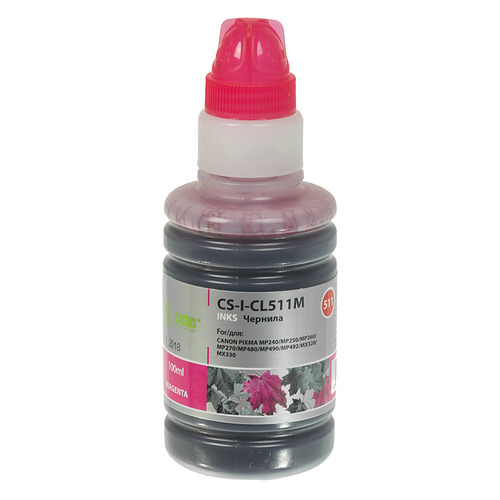 

Чернила Cactus CS-I-CL511M, для Canon, 100мл, пурпурный, CS-I-CL511M