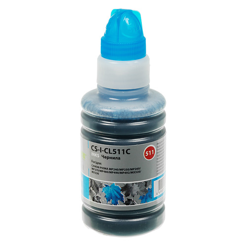 

Чернила Cactus CS-I-CL511C, для Canon, 100мл, голубой, CS-I-CL511C