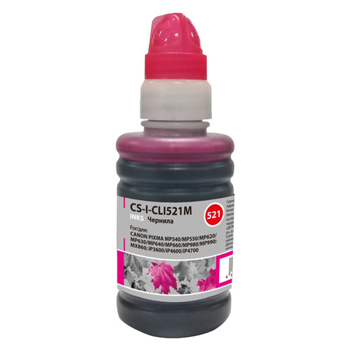 

Чернила Cactus CS-I-CLI521M, для Canon, 100мл, пурпурный, CS-I-CLI521M