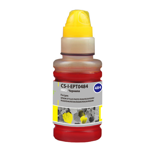 

Чернила Cactus CS-I-EPT0484, для Epson, 100мл, желтый, CS-I-EPT0484