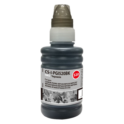 

Чернила Cactus CS-I-PGI520BK, для Canon, 100мл, черный, CS-I-PGI520BK
