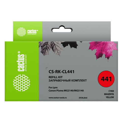 

Заправочный набор Cactus CS-RK-CL441, для Canon, 90мл, многоцветный, CS-RK-CL441