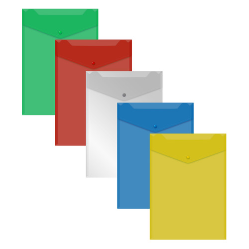 

Упаковка конвертов на кнопке БЮРОКРАТ -PK875, A4 пластик, 0.18мм, ассорти 10 шт./кор.