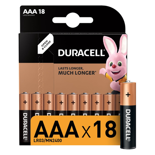 

AAA Батарейка Duracell Basic LR03-18BL MN2400, 18 шт., LR03-18BL MN2400