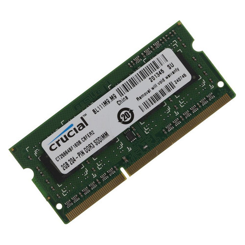 фото Модуль памяти crucial ct25664bf160bj ddr3l - 2гб 1600, so-dimm, single rank, ret