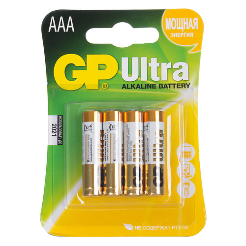 фото Aaa батарейка gp ultra alkaline 24au lr03, 4 шт.