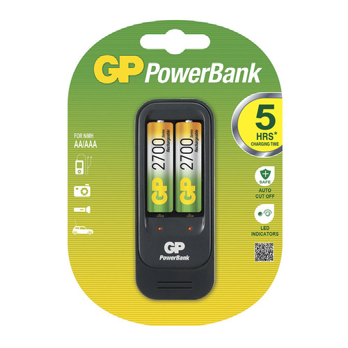 

AA Аккумулятор + зарядное устройство GP PowerBank PB560GS270, 2 шт. 2700мAч, PB560GS270