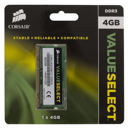 фото Модуль памяти corsair cmso4gx3m1c1333c9 ddr3l - 4гб 1333, so-dimm, ret