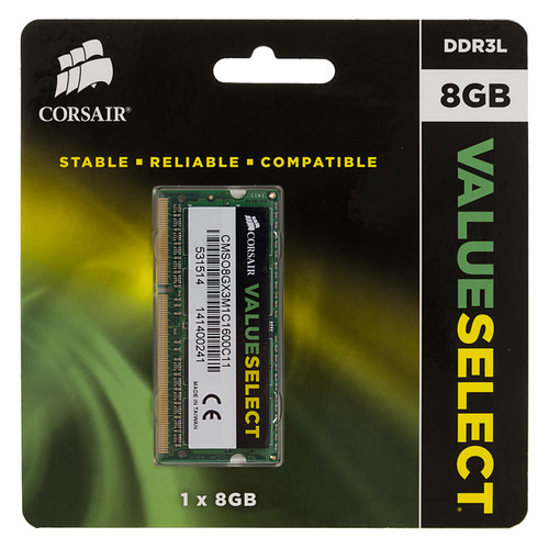 фото Модуль памяти corsair cmso8gx3m1c1600c11 ddr3l - 8гб 1600, so-dimm, ret