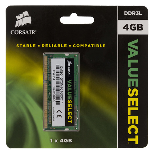 фото Модуль памяти corsair value select cmso4gx3m1c1600c11 ddr3l - 4гб 1600, so-dimm, ret