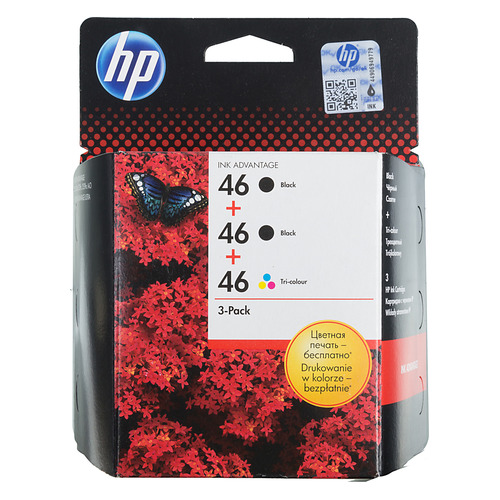 

Картридж HP 46, многоцветный / черный / F6T40AE, 46