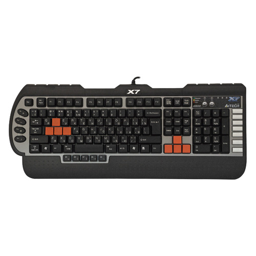 

Клавиатура A4TECH X7-G800, PS/2, c подставкой для запястий, черный [g800 ps/2], X7-G800