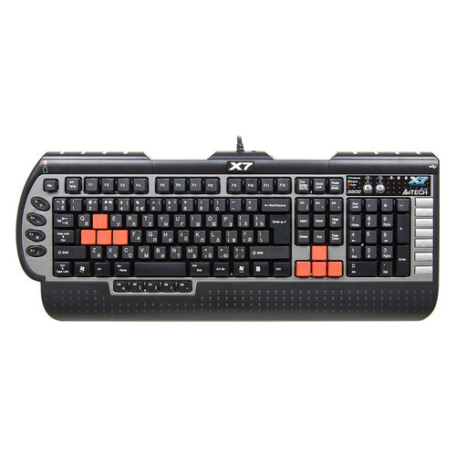 

Клавиатура A4TECH X7-G800MU, PS/2, c подставкой для запястий, черный серый, X7-G800MU